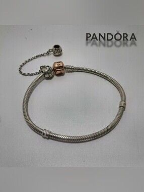 Pandora Silver Snake Chain Bracelet With Safety Chain